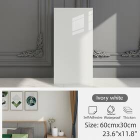 Marblease Dm31-5-e 12 Inch X24 Peel And Stick Floor Tile Waterproof Vinyl Box Of 20 Tiles Ivory White