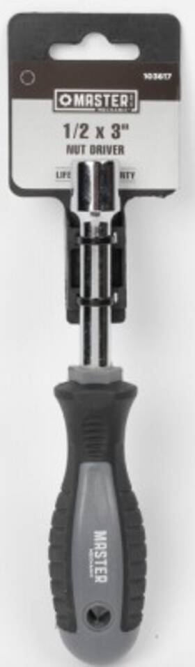 Master Mechanic Gstv2021030106 12 Pack - Round Solid Nut Driver 1/2 X 3 Inch