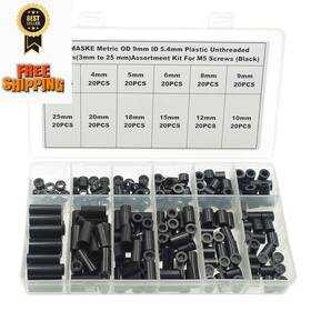 Mcmaske Fw-m3m4m5m6 240pcs Od 9mm Id 5.4mm Abs Plastic Black Round