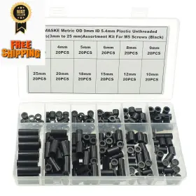 Fw-m3m4m5m6 Mcmaske 240pcs Od 9mm Id 5.4mm Abs Plastic Black Round