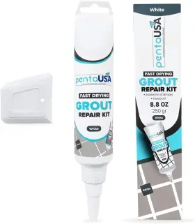 Mcs Home Goods 744759656629 Pentausa Tile Grout Repair Kit - White Filler Triple Protection Fast Dry