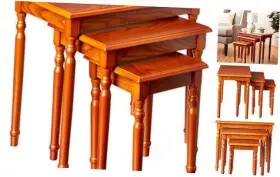 Megaware Inc. 075821011603 Frenchi Home Furnishing Nesting Table 3-piece Oak Megaware Inc. 075821011603 Frenchi Home Furnishing Nesting Table 3-piece Oak