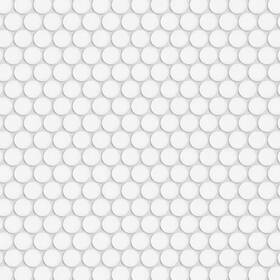 Merola Tile 445038153190 Hudson Penny Round Matte White 12 Inch X 13 Porcelain Floor And Wall Mosaic T