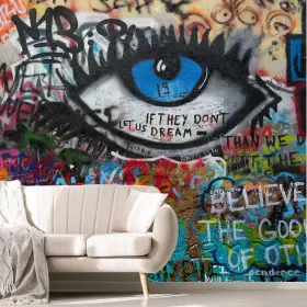 Yxwm0057-m Mfwfm Abstract Graffiti Eyes Wallpaper Colorful Letter Wall Mural For Bedr Yxwm0057-m Mfwfm Abstract Graffiti Eyes Wallpaper Colorful Letter Wall Mural For Bedr