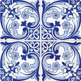 Mi Alma 647567639139 Blue/white H13 5 Inch X Vinyl Peel And Stick Tile 4.17 Sq. Ft./pack