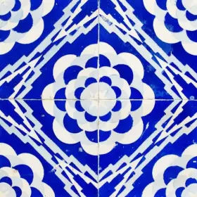 Mi Alma 810086837120 Blue And White H10 5 Inch X Vinyl Peel Stick Tile 4.17 Sq.ft./pack