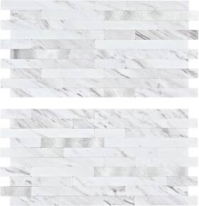 Midcard 313043219286 20 Sheet Peel And Stick Backsplash White Marble Pvc Wall Tile For Kitch
