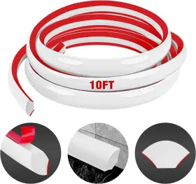 Miuwauer 445046028015 Flexible Quarter Round Molding Self Adhesive White 10 Ft Peel And Stick Flexi