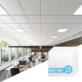 Modcart 669464282638 Drop Ceiling Tiles Smooth White Pvc Panel 24 X 24in Fire Reusable &