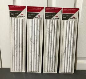 Mohawk 081516852970 4x Jolly Sorento Ceramic Wall Trim 1/2 Inch X 12 White Marble - 16ft Ttl