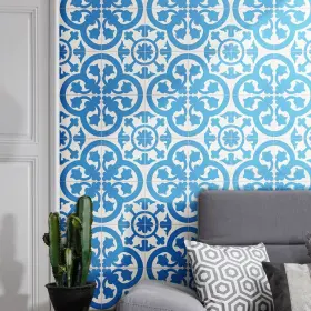 Moroccan Mosaic 653836087365 Handmade Melah 8ftftx8ftft In Blue And White Tile Pack Of 12 Set Tiles Moroccan Mosaic 653836087365 Handmade Melah 8ftftx8ftft In Blue And White Tile Pack Of 12 Set Tiles