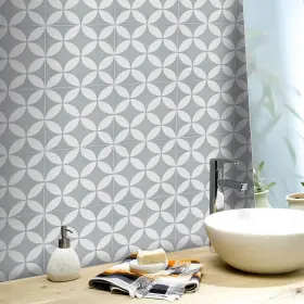 Ctp07-10 Moroccan Mosaic & Tile House 653836086542 Amlo Handmade 8ftftx8ftft Gray/white