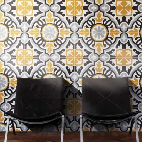 Ctp05-10 Moroccan Mosaic & Tile House 653836093786 Handmade 8x8-in Orange/black/grey Ctp05-10 Moroccan Mosaic & Tile House 653836093786 Handmade 8x8-in Orange/black/grey