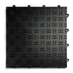 Motordeck G90024blak Tile Garage Flooring 12 Inch X12 Diamond Black Modular Outdoor 24-pack