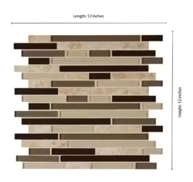 1000009234 Msi Amalfi Cafe Interlocking 12 Inch X Glossy Porcelain Glass Wall Tile