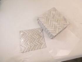 Msi 1003159903 15 Pack Angora Herringbone 12 Inch X12 X0.38 Polished Marble Mesh-mount Mosaic Tile