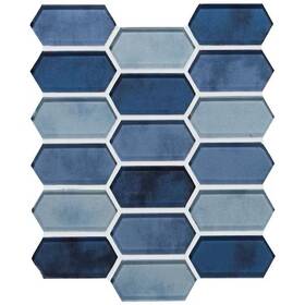 Msi 1004690928 Boathouse Blue Picket Glass Mosaic Tile 12x10 Glossy 10-pack