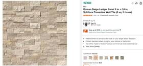 Msi 747583037046 Rockmount Stacked Stone Roman Beige 6in X 24in Wall Tile 6 Per Box 30 Boxes