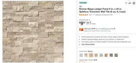 Msi 747583037046 Rockmount Stacked Stone Roman Beige 6in X 24in Wall Tile 6 Per Box 30 Boxes