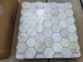 Msi 747583174390 Lot Of 10 Sheets Angora 2 Inch Hexagon Honed Mosaic Marble Floor Tiles Read Descript