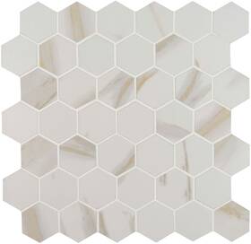 Msi Ncal2x2hex Calacatta - 2 Inch X Hexagon Mosaic Tile Matte Marble