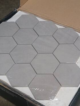 Msi Nhdcem3x3hexc Cementino 8 Pcs X .84 Sq Ft Matte Gray Hexagon Mosaic Floor And Wall Tile