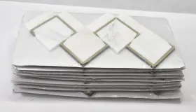 Nbg-7 Multile Lot Of 10 Sheets Mosaic Natural Blanco Marble Tile White Gold