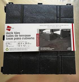 Multy Home 066296116009 10 Pack Deck And Balcony Tile 12 By Inch Per Piece Black Nwt