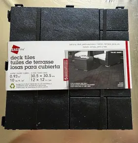 Multy Home 066296116009 10 Pack Deck And Balcony Tile 12 By Inch Per Piece Black Nwt