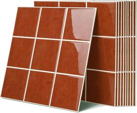 Murartis Th3wp006 3d Glossy Peel And Stick Wall Tiles - 10 Pcs 11.61ftft X Waterproof Pvc