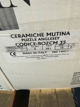 Mutina Bozcm-35 Puzzle Anglesey Ceramic Floor Tiles Gray Black Beige 25x25 Cm 12 Pack
