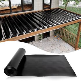 Muzata 445038244225 50ft Black Under Deck Drainage System Hdpe Waterproof Membrane For 16 Inch Joists M0