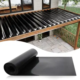 Mzz2047 Muzata 1pcs 50ft Black Under Deck Drainage System Trough Hdpe Waterproofing Membrane