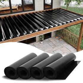 Muzata Mzz2048 4 Pcs 50ft Black Under Deck Drainage System Trough 16 Inch X50ft