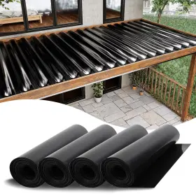 Mzz2048 Muzata 4 Pcs 50ft Black Under Deck Drainage System Trough 16 Inch X50ft