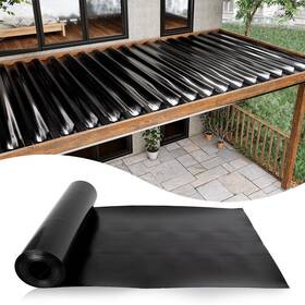 Muzata Mzz2326 1pcs 50ft Black Under Deck Drainage System Trough Hdpe Waterproofing Membrane Fi