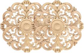 Mysummer Mysummerus0719251 Unfinished Round Wood Appliques 12cm Carved Flower Decor For Furniture Diy