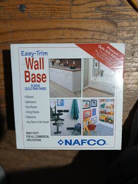Nafco 092556356557 Easy-trim Wall Base Heavy Duty Premium Quik-stik Adhesive Back - White