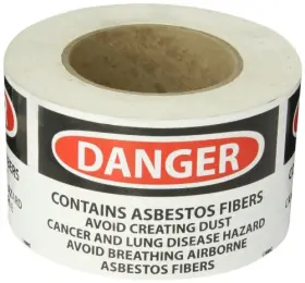 Vrd82 National Marker Company 887481095165 Hazard Warning Label Inch Danger Contains Asbestos Fibers...etc 5 Width