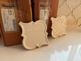 Natucer 435371870983 Terra Ignis Floral Lantern White Tiles 25 Relief And 16 Blanco Pieces
