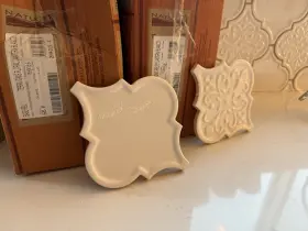 Natucer 435371870983 Terra Ignis Floral Lantern White Tiles 25 Relief And 16 Blanco Pieces