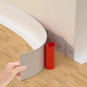 Nayotaa-3 Nayotaa 769016376546 Selfadhesive Flexible Baseboard Molding Trim 40 Ft Vinyl Wall Base For Curv