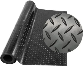 Nisorpa20220531001 Nisorpa Garage Floor Rubber Mat 3.3x16ft Diamond Plate Non-slip Black