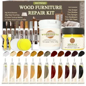 Pjniuxbtj01 Niutwsio Wood Furniture Repair Kit - Set Of 34 Laminate Floor With P
