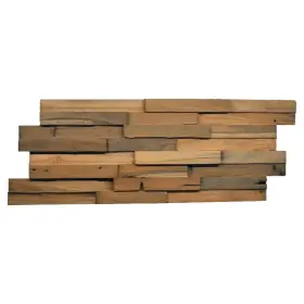 Noblewood 711181795929 .03ft X .66ft 1.625ft Chocolate Reclaimed Solid Teakwood Decorative 3d Wall Pa