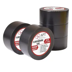 Aptvrt-305236 Nobrand Multi Color Marking Tape Safety And Dance Floor Splicing 6mil Black 5 Roll