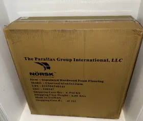 240147 Norsk 4 Simulated Hardwood Foam Flooring 24 Inch X Pack Total 8 Tiles Charcoal