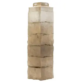 120145002 Novik Faux Stone Siding Corner 6.1 Inch X21.3 Composite Latte Brown 5-per Box
