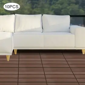 Ocasami 756804831035 12x12 Inch Plastic Interlocking Composite Decking Floor Deck Tiles Bacony Pavers
