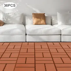 Ocasami 756804831110 12 Inch X12 Plastic Interlocking Deck Tiles 36pcs Outdoor Patio Floor Brown